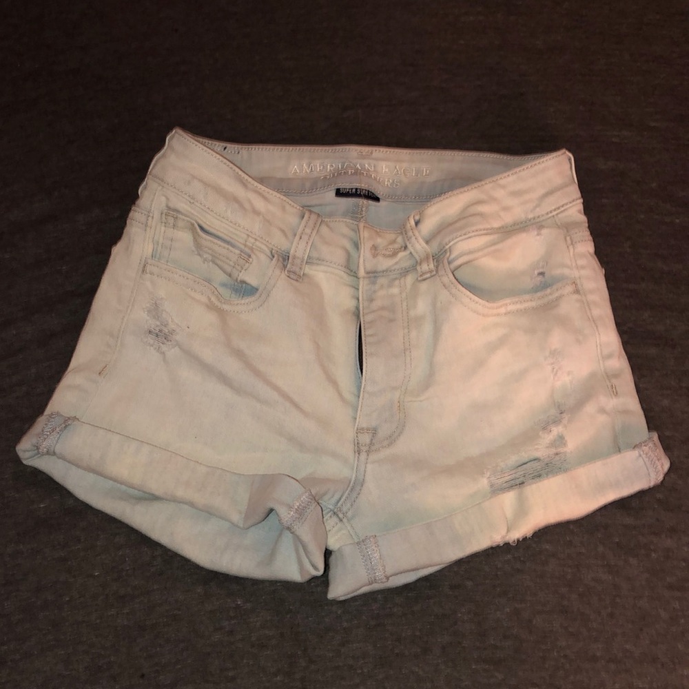 Light washed denim shorts